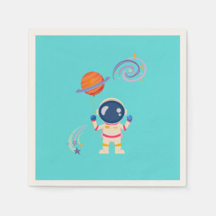 Spaceman cartoon adventures. napkin