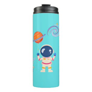 Spaceman cartoon adventures. thermal tumbler