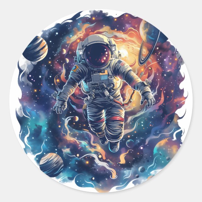 Spaceman Classic Round Sticker (Front)