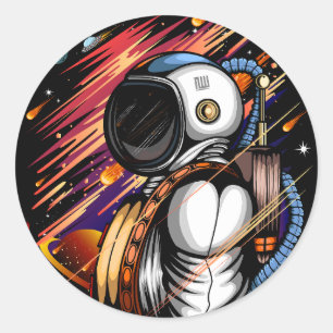 Spaceman Classic Round Sticker