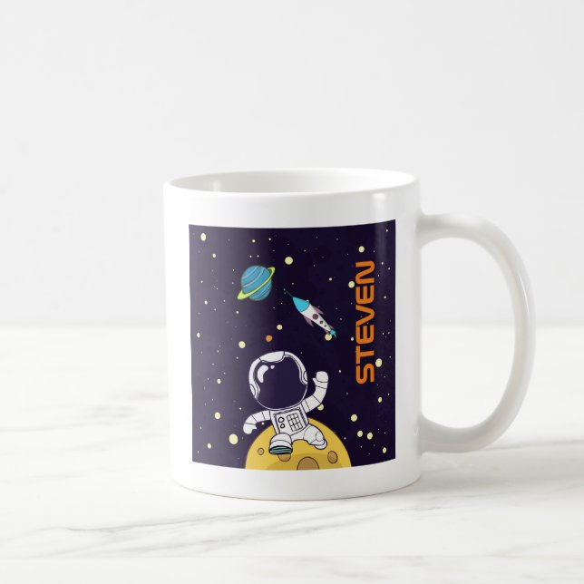 Spaceman Exploring Outer Space Coffee Mug (Right)