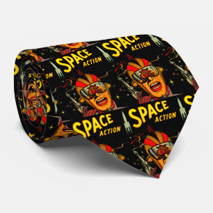 Spaceman Sci-Fi Astronaut Comic Art Tie