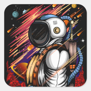 Spaceman Square Sticker