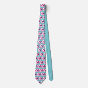 Spaceman surfing The Great pink wave Tie