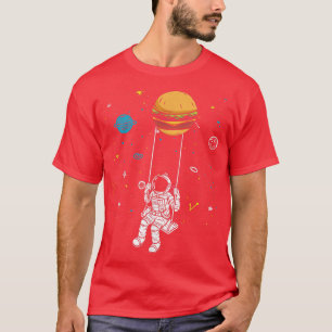 Spaceman swining on a Burger, Planets Cheeseburger T-Shirt