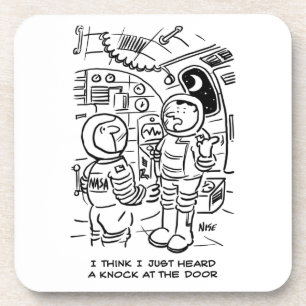 Spacemen on Spaceship Hear Knock at Door Coaster