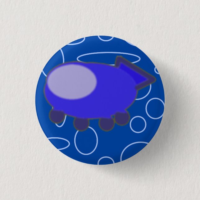 Spaceship 3 Cm Round Badge (Front)