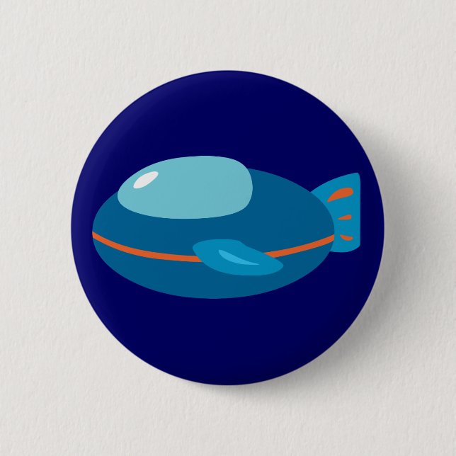 Spaceship 6 Cm Round Badge (Front)
