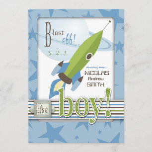 Spaceship Baby Shower Invitation