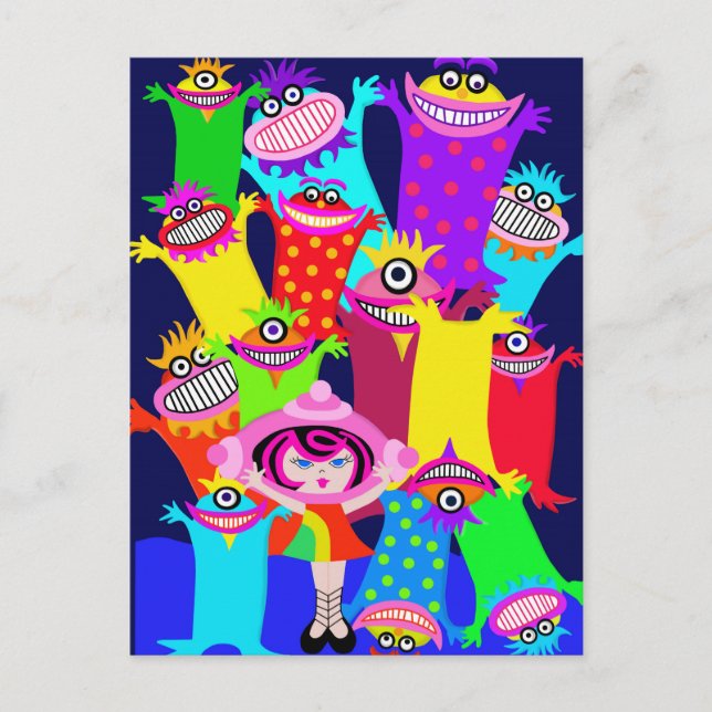 spaceship Betty and the Magical Monsters Postcard (Front)