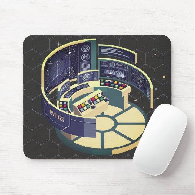 Spaceship Bridge Galaxy Mouse Pad (With Mouse)