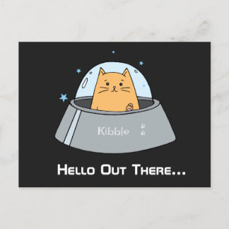 Spaceship Cat Customised Postcard