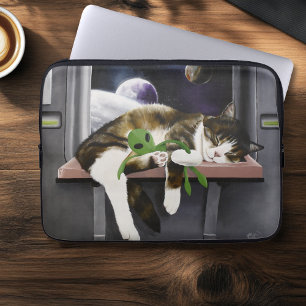 Spaceship Cat Sci-Fi Cute Laptop Sleeve