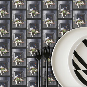 Spaceship Cat Sci-Fi Cute Tablecloth