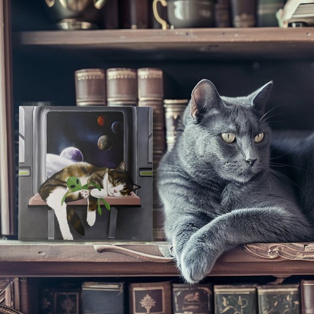 Spaceship Cat Sci-Fi Cute Tile (Creator Uploaded)