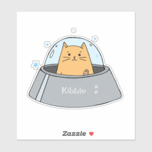 Spaceship Cat Sticker