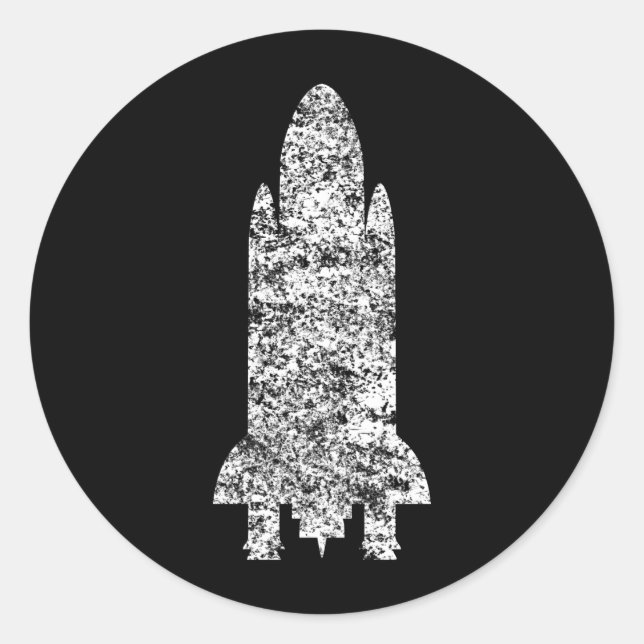 spaceship classic round sticker (Front)