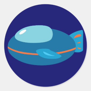 Spaceship Classic Round Sticker