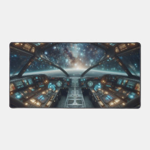 Spaceship Cockpit , Science Fiction Design Desk Mat
