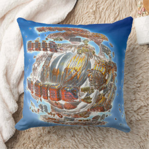 Spaceship Disintegration Throw Pillow