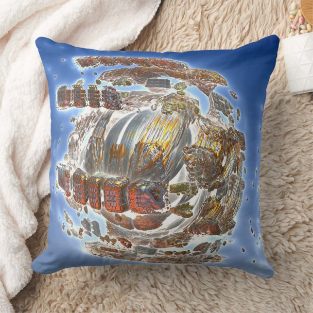 Spaceship Disintegration Throw Pillow (Blanket)