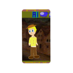 Spaceship in Town Label