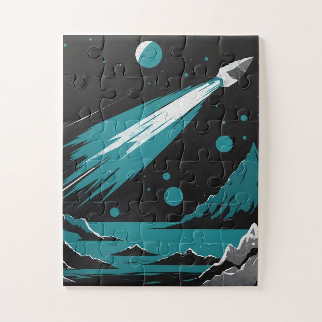Spaceship Jigsaw Puzzle – Cosmic Adventure (Vertical)