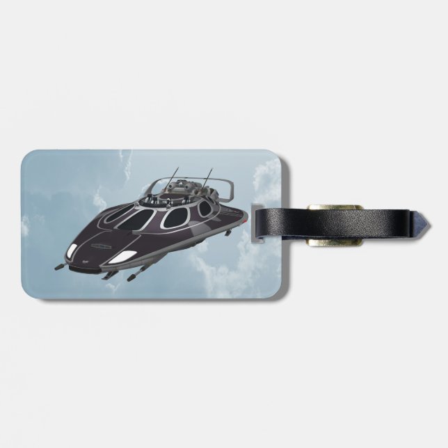 Spaceship Luggage Tag (Back Horizontal)