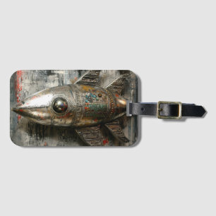 Spaceship luggage tag