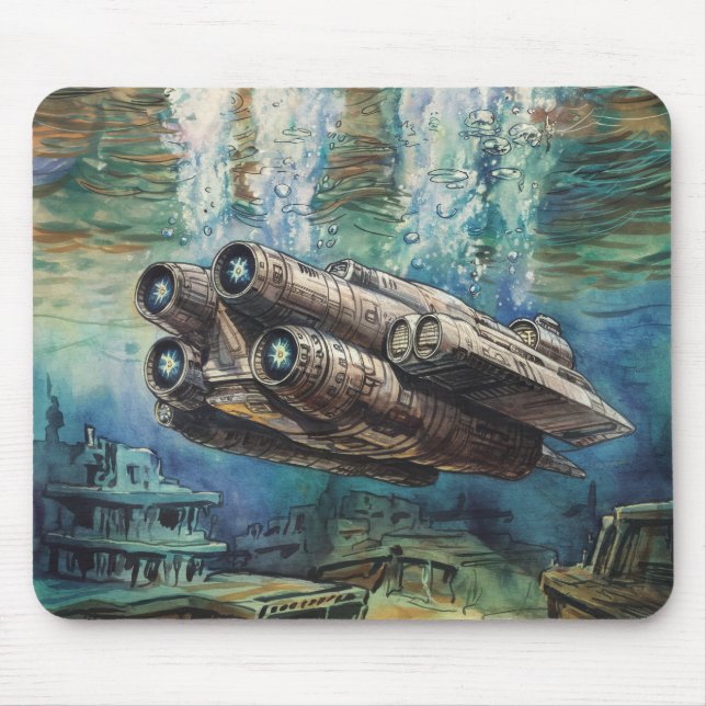 spaceship mouse mat (Front)