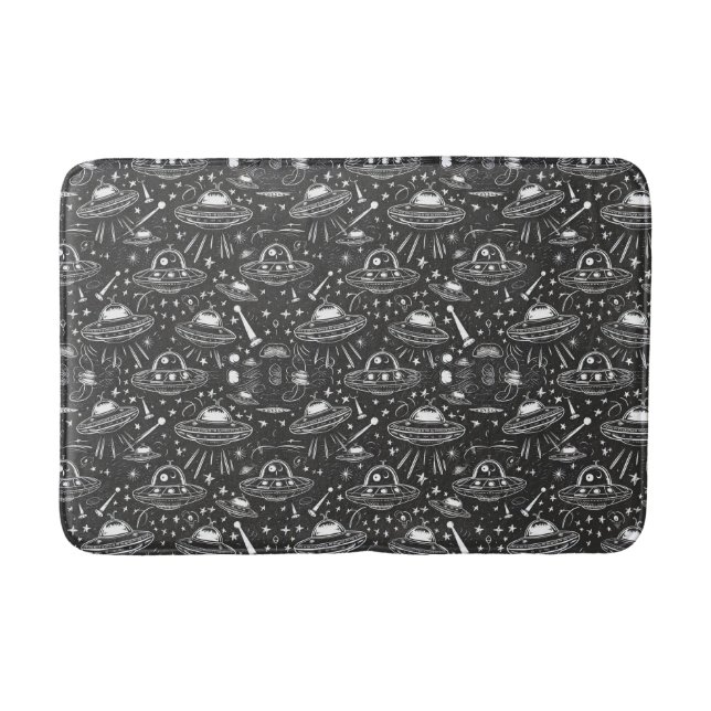 Spaceship Pattern Bath Mat (Front)