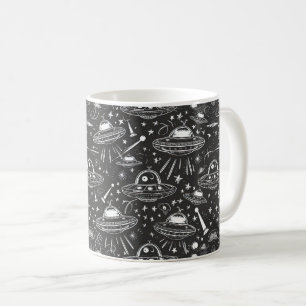 Spaceship Pattern Coffee Mug