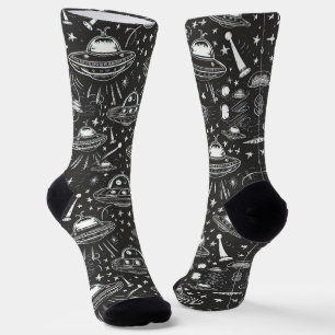 Spaceship Pattern Socks