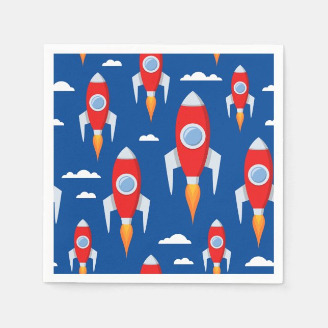 Spaceship Rocket Fun Napkin (Front)