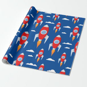 Spaceship Rocket Fun Wrapping Paper