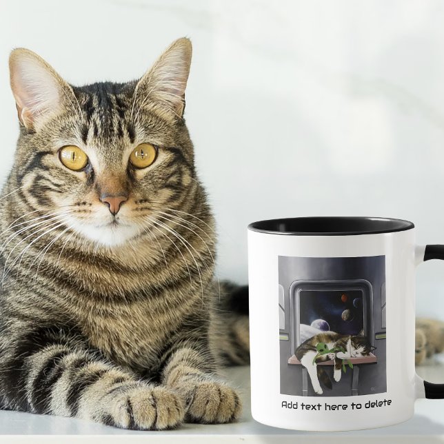 Spaceship Tabby Cat Green Alien Stuffie Sci-Fi Mug (Creator Uploaded)