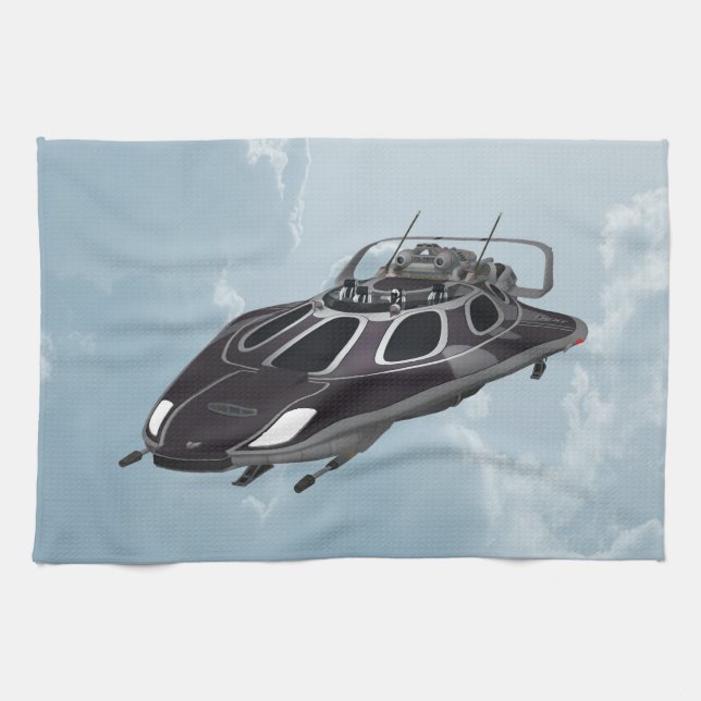Spaceship Tea Towel (Horizontal)