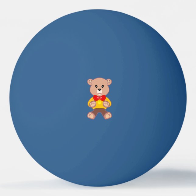 Spaceship Teddy Bear Ping Pong Ball (Front)