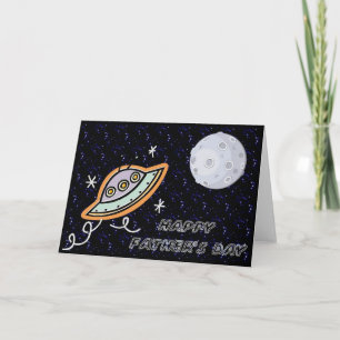 Spaceship & the Moon - Happy Father's Day Card