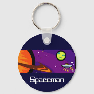 Spaceship to Saturn Key Ring
