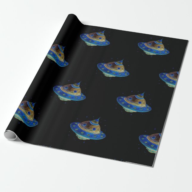Spaceship  wrapping paper (Unrolled)