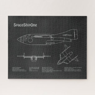 SpaceShipOne - Airplane Blueprint Drawing Plans PD Jigsaw Puzzle