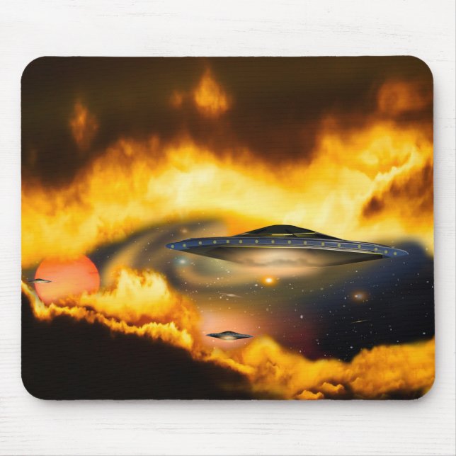 Spaceships Exiting from a Wormhole Mouse Mat (Front)
