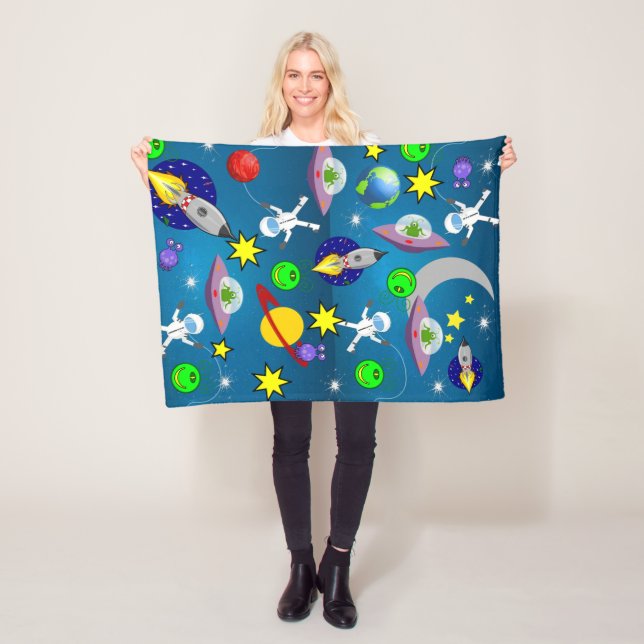 Spaceships Stars Aliens  Blanket (In Situ)