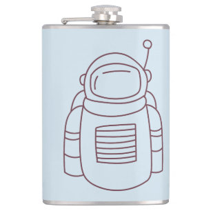 Spacesuit Doodle Hip Flask
