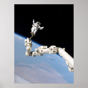 Spacewalk during STS-114 Shuttle Mission to ISS Poster