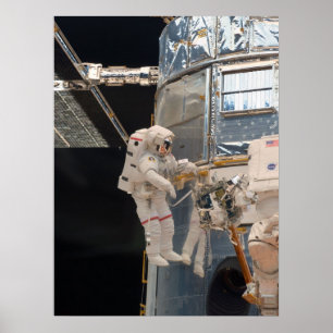 Spacewalk & Hubble Space Telescope Poster