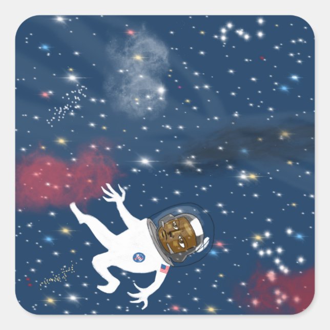 Spacewalking Astronaut Square Sticker (Front)