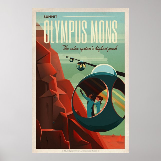 SpaceX Mars Olympus Mons Tourism Poster (Front)
