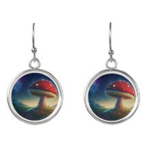 Spacey Amanita Muscaria Earrings 
